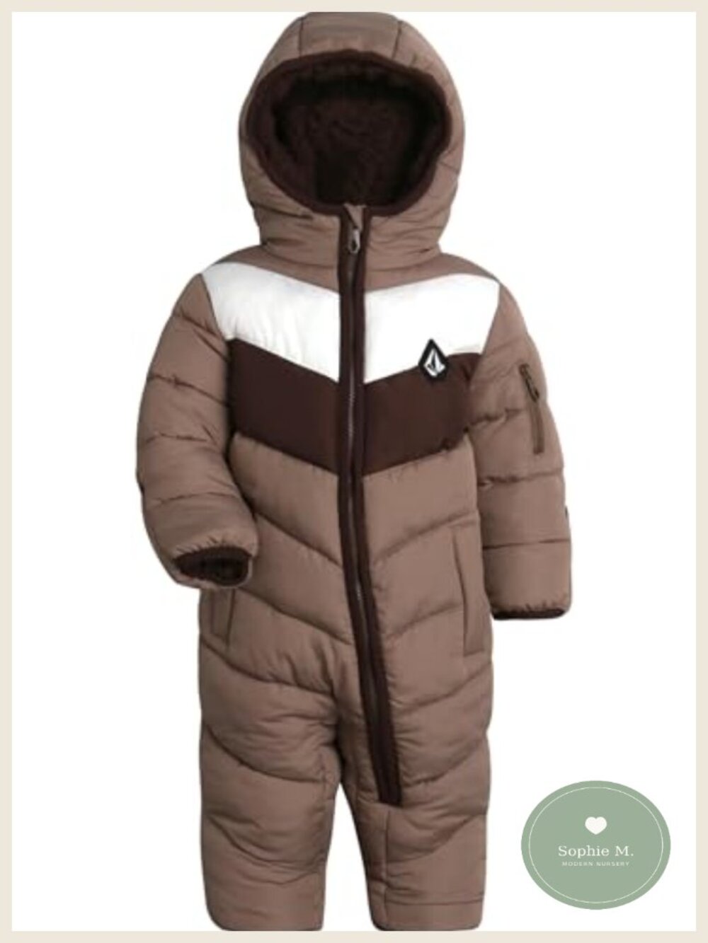 Fleece-Lined Insulated Snowsuit Sherpa Hood Pram